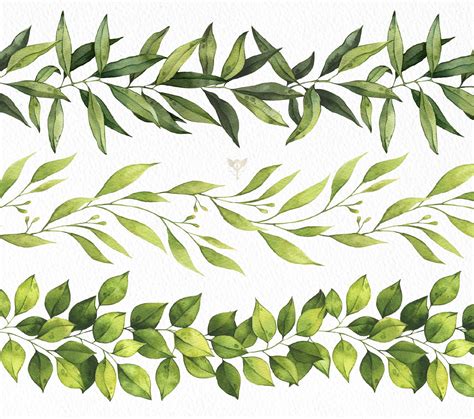 Greenery Border Png Clipart Greenery Garland Clipart Etsy