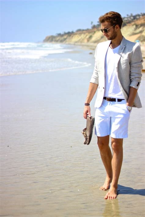 Men's linen beach attire made especially for destination weddings. 20 Stylish Men's Outfits Combinations with Shorts-Summer Style