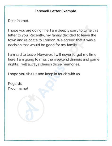 11 Free Farewell Letter Template Format Sample Example Gambaran