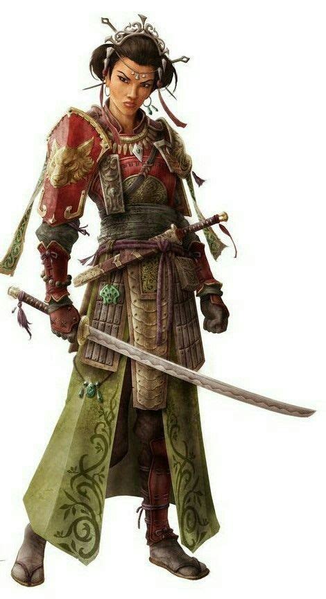 Dungeons Dragons Pirates YARRRR Female Samurai Character Art
