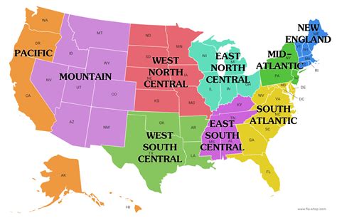 United States Region Maps Fla