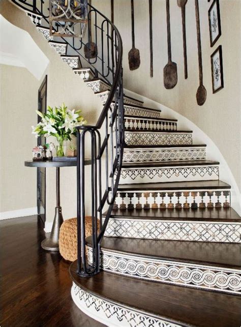 Stairs,stair parts accessories,metal newels,balusters,stair risers,stair treads,stair rails,brodheadsville,stroudsburg,poconos,lehigh valley,wilkes barre,scranton,pa,18322,570,610 i like the tile design on the stairs. Tiled Staircases | Centsational Style