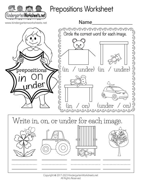 Free Printable Grammar Practice Worksheet For Kindergarten Free