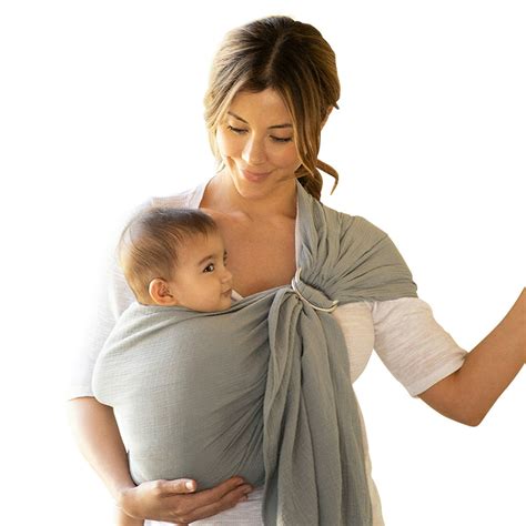 Moby Wrap Ring Sling Baby Carrier In Pewter