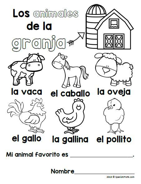 Farm In Spanish La Granja Actividades Y Vocabulario Spanish Profe