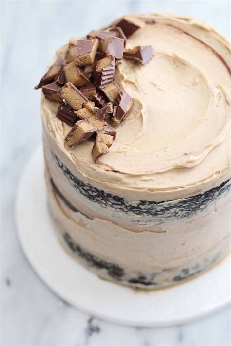 Naked Chocolate Peanut Butter Layer Cake The Baker Chick