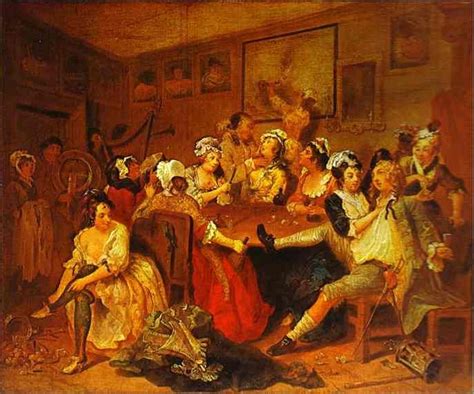 William Hogarth The Tavern Scene In A Rakes Progress Hand Painting