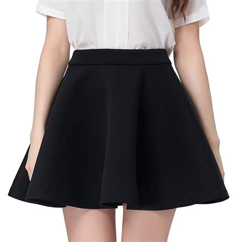 black skater skirt 2017 summer womens high waist mini short skirts above knee vintage 50s casual