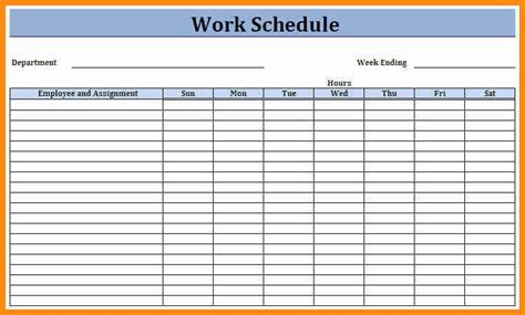 Employee Work Schedule Template Pdf Excel Work Schedule Template