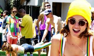 Leighton Meester Goes Incognito In Funky And Colourful Ensemble To Film