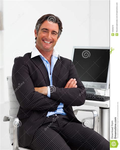 Attractive Businessman With Folded Arms Stock Image Image Of Happy