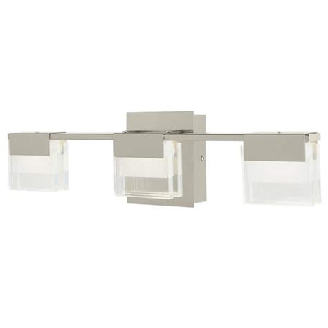 Home Decorators Collection Vicino 3 Light Brushed Nickel Integrated Led Bathroom Vanity Light