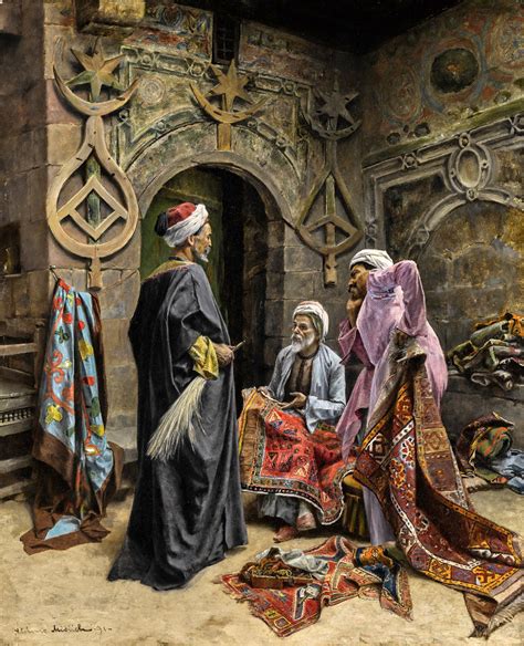 The Carpet Seller By Alphons Mielich Arabic Art Islamic Art
