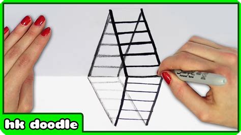 This category of lessons will help you develop your drawing skills by using the 12 renaissance words and 22 augmenting art terms. How To Draw Ladder 3D Optical Illusion | Step by Step ...