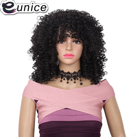 Eunice Hair Kinky Curly Wig With Bangs Afro African Hairstyle Middle