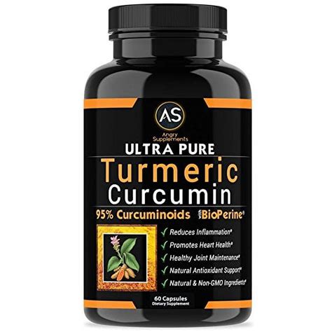 Angry Supplements Ultra Pure Turmeric Curcumin 95 Curcuminoids All