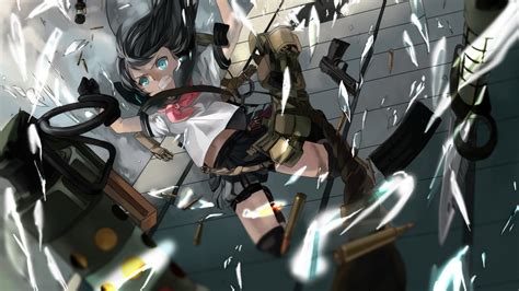 Free Download Epic Anime Girl Cute Anime Girl Falling Guns 1600x1144 For Your Desktop Mobile