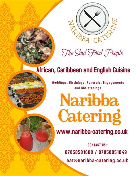 They also include the cost for the company to do business. Naribba Catering The Soul Food People | English cuisine ...