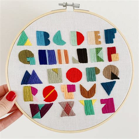 Mid Century Alphabet Embroidery Hoop Etsy
