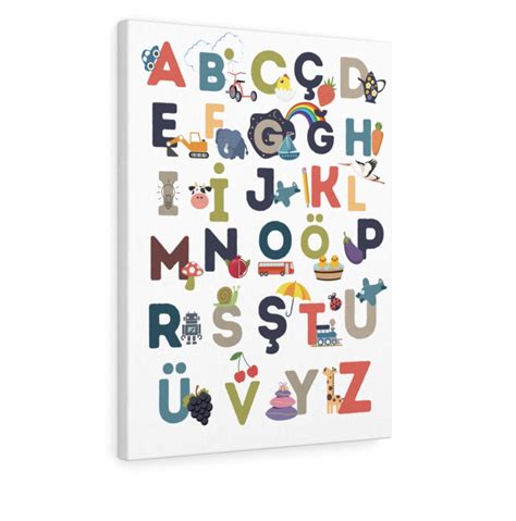 The Alphabet Is Made Up Of Animals And Letters Canvas Wall Art Print On