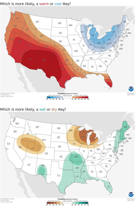 May 2020 Temperature And Precipitation Outlook Noaa