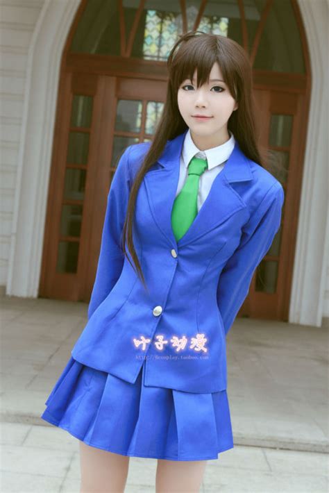 Detective Conan Mouri Ran Cosplaycostume Dark Blue Girls Full Set School Skirt Custom Made Free