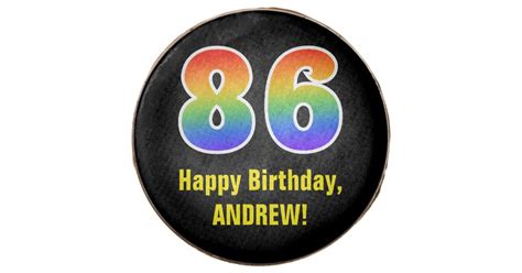 86th Birthday Rainbow Spectrum Pattern Number 86 Chocolate Covered