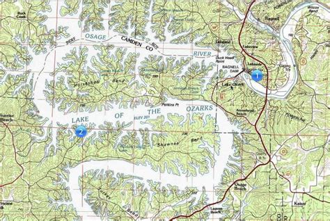 Lake Of The Ozarks Mile Marker Map Maps Catalog Online