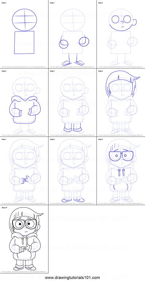 how to draw chloe park from we bare bears printable step by step drawing sheet