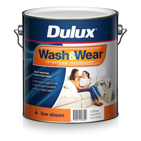 Dulux 4l Vivid White Low Sheen Washandwear Interior Paint Bunnings