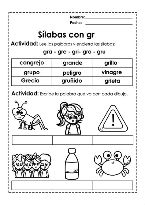 Silabas Trabadas En Espanol Silabas Trabadas Ejercicios De Silabas Sexiz Pix