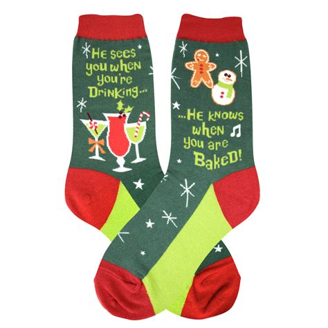 Santa Knows Womens Socks Womens Novelty Socks Foot Traffic