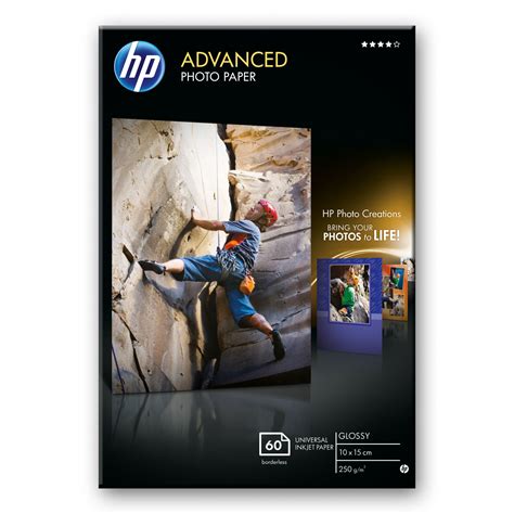 Hp Advanced 10x15 Glossy Photo Paper 60 Sheets
