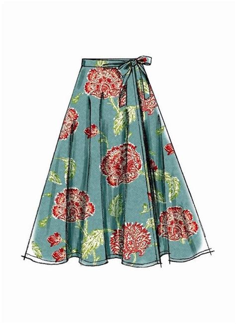 Sewing Pattern Womens Wrap Skirt Pattern Learn To Sew A Etsy In 2020
