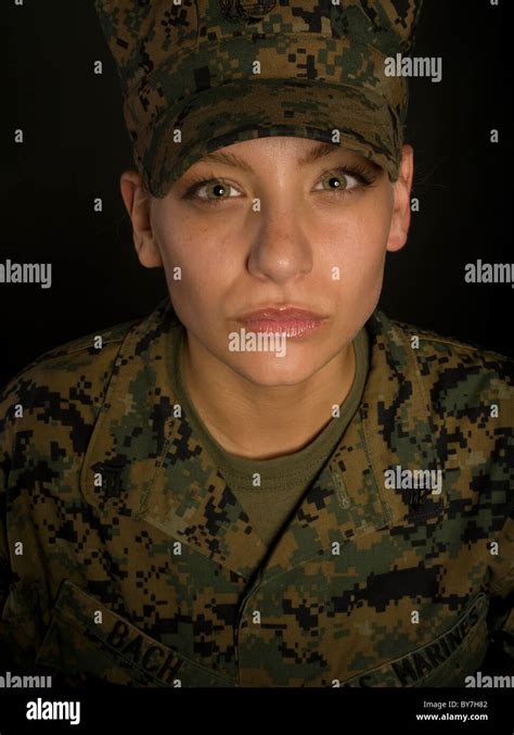 Portrait Of Female United States Marine Corps Marine In Marine Corps