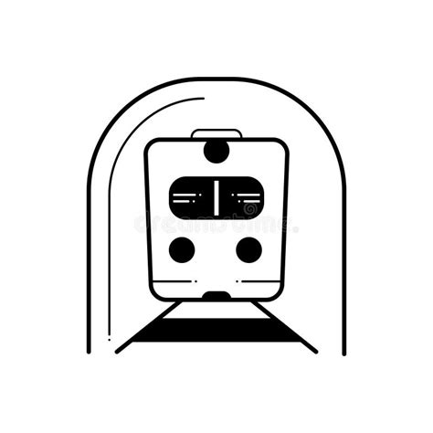 Black Solid Icon For Subway Transport And Station Stock Vector
