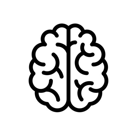 Brain Icon Black And White Line Vector Art At Vecteezy
