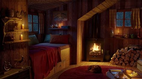 Fall Asleep In 5 Minutes In Coziest Winter Cabin With Relaxing Sounds