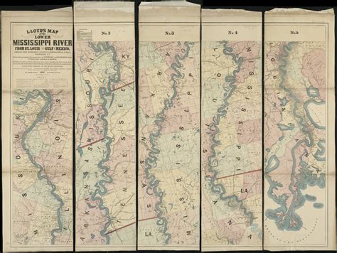 Lloyds Map Of The Lower Mississippi River From St Louis To The Gulf