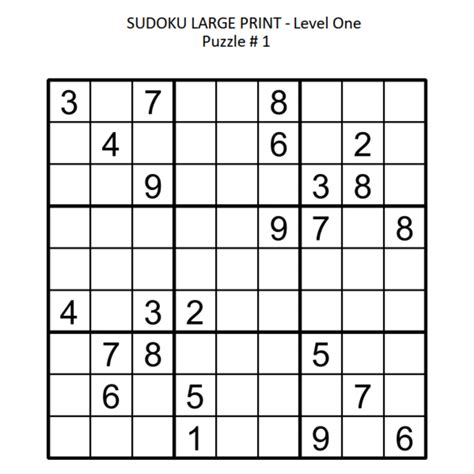 Large Print Sudoku Printable