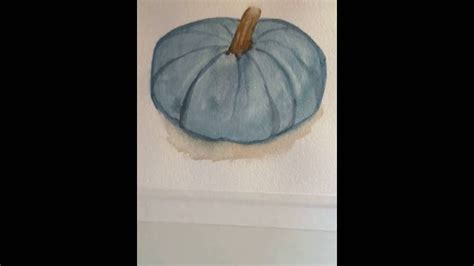 Watercolor Of Blue Pumpkin Youtube