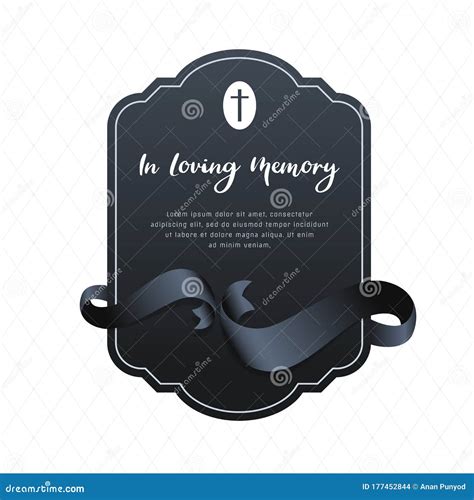 Banner For Funeral Mourning With In Loving Memory Text On Black Banner