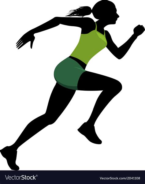 Female Runner Silhouette Royalty Free Vector Image