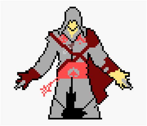 Assassin S Creed Minecraft Pixel Art Ezio Free Transparent Clipart