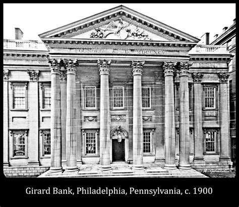 Girard Bank Building Philadelphia C 1900 Vintage Photograph Photograph