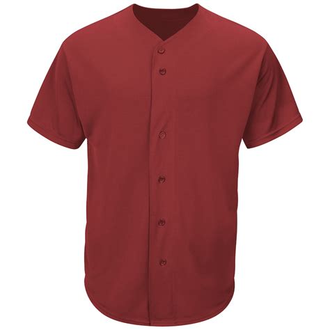 Mens Majestic Maroon Cool Base Button Front Baseball Jersey