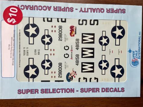 Super Scale Decals 72 746 Boeing B 17 Flying Fortress 490th Bg 486th Bg