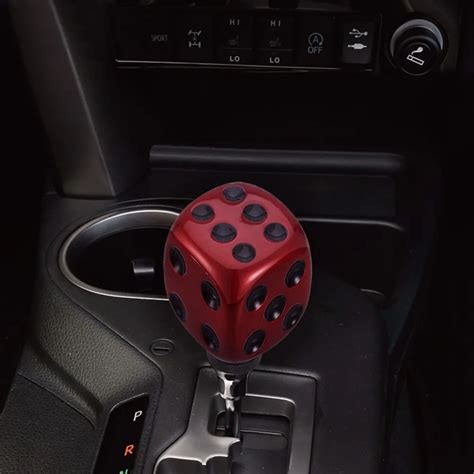 Aumohall New Universal Manual And Automatic Car Gear Stick Shifter Knob Red And Black Dice Shift