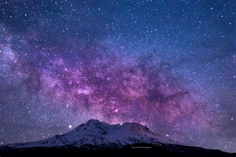 Core Of The Milky Way Beginning To Rise Over Mt Shasta In Northern