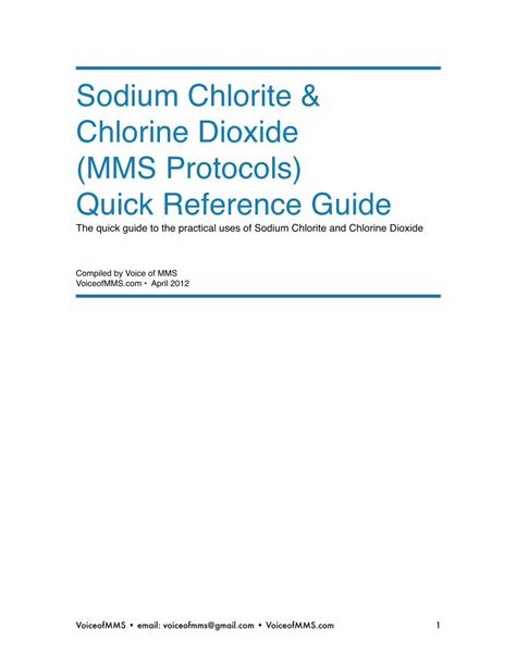 Pdf Sodium Chlorite And Chlorine Dioxide Mms Protocols Yahoo